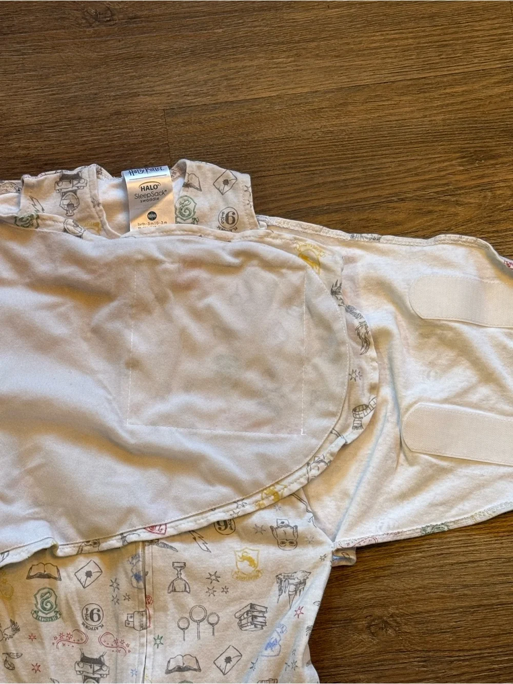 Neutral Cream Kids Pajama Sleep Sack with Multicolor Wizard Icons